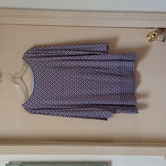 Jjill Wearever boatneck l/s tunic with borderprint and underlay in size XL - Picture 1 of 4